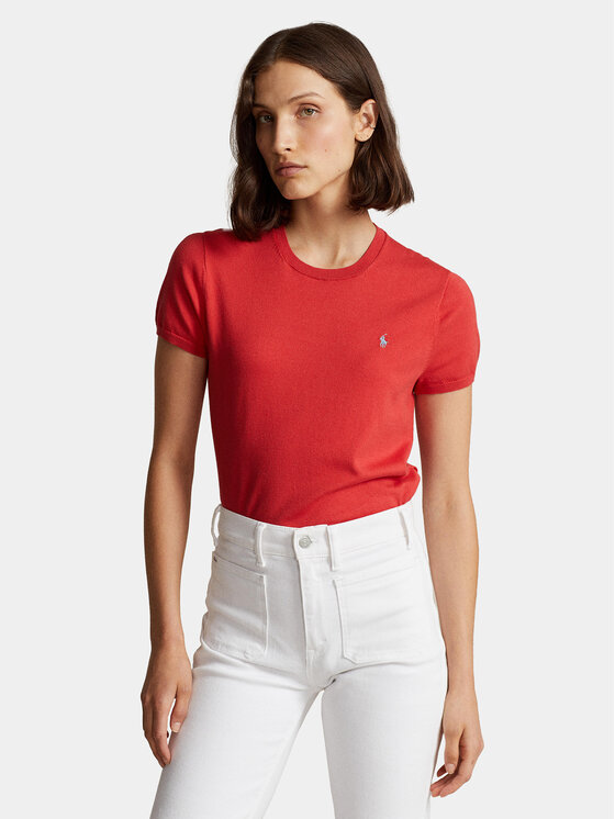Polo Ralph Lauren Pulover Ss Po 211891673015 Roșu Relaxed Fit