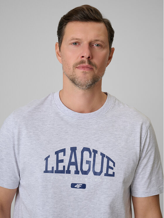4F 4F T-Shirt SPORTS CLUB Szary jasny Regular Fit
