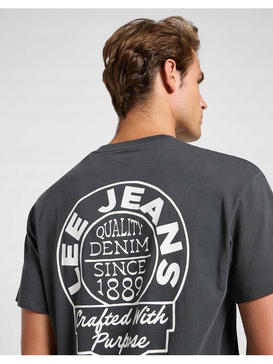 Lee Lee T-Shirt Relaxed Tee Czarny Relaxed Fit