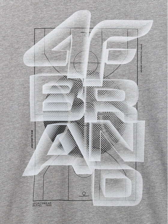 4F 4F T-Shirt WINTER CODE Szary jasny Regular Fit