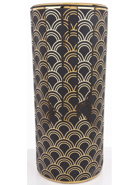 MIAhome MIAhome Pojemnik Parasolnik porcelanowy 46x20 cm CHADUR czarny Czarny