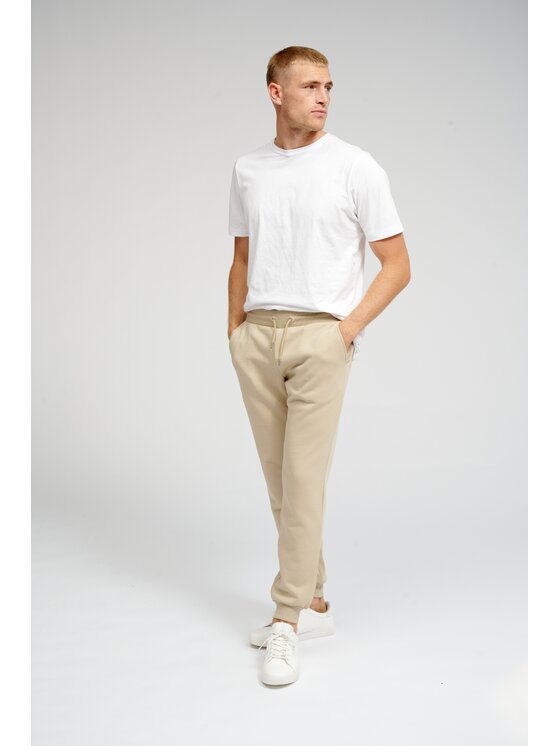 TeeShoppen TeeShoppen Joggery 'Basic Collection' Beżowy Regular Fit