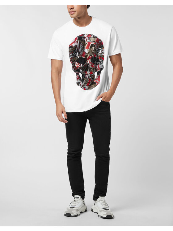 PHILIPP PLEIN PHILIPP PLEIN T-Shirt 26235 Biały Regular Fit