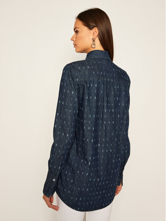 Camicia Print Denim 2320DSH001447B Blu scuro