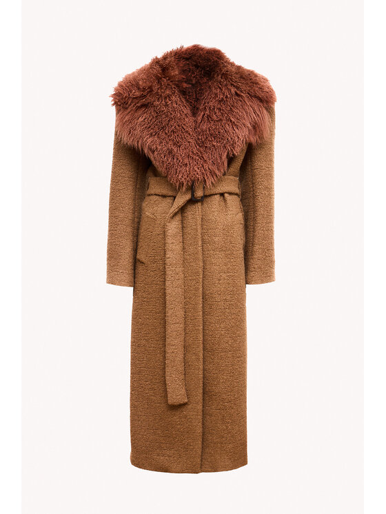 Epuzer Epuzer Płaszcz przejściowy Studio 70 Wool Brązowy Standard Fit