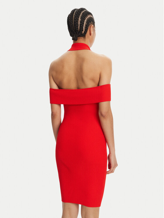 Just Cavalli Just Cavalli Trikotažinė suknelė 78PAOM19 Raudona Slim Fit