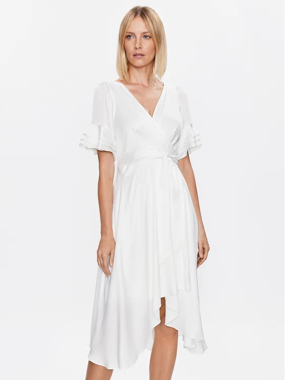 DKNY Cocktailkleid DD3BM335 Écru Regular Fit