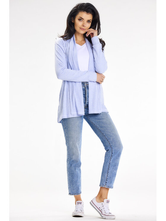 Awama Awama Sweter A655 Niebieski Basic Fit