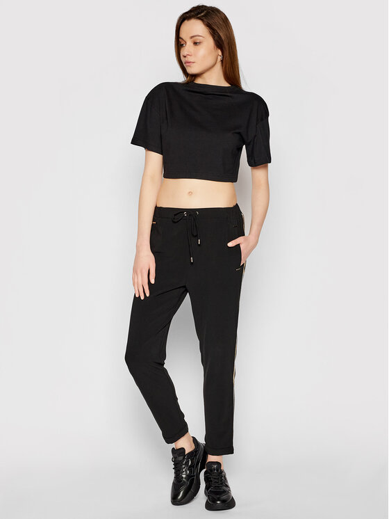 Pantaloni di tessuto TA1002 T8423 Nero Regular Fit...