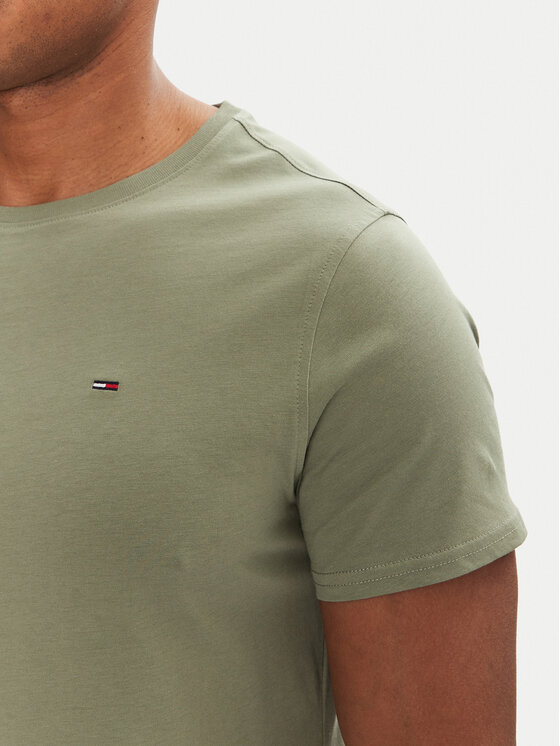 Tommy Jeans Tommy Jeans Marškinėliai DM0DM04411 Žalia Slim Fit