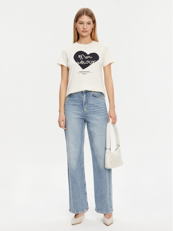 Weekend Max Mara Weekend Max Mara T-krekls Vello 2515971051 Écru Regular Fit