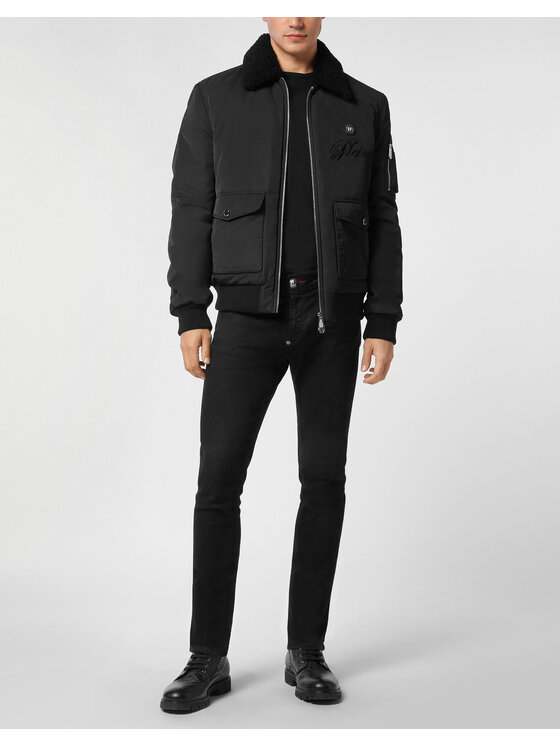 PHILIPP PLEIN PHILIPP PLEIN Kurtka puchowa 27019 Czarny Regular Fit