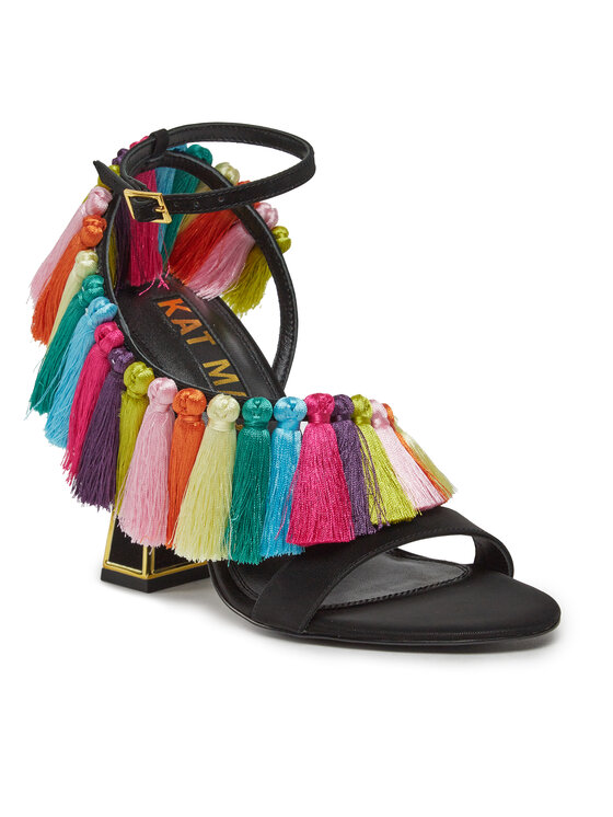 Sandales à Talon Bloc Kat Maconie 'Chichi' En Cuir Noir - Pointure 41, Neuf Avec Boîte, Luxe
