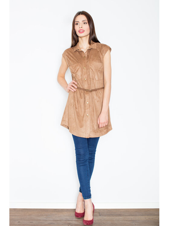FIGL FIGL Sukienka M451 Brązowy Regular Fit