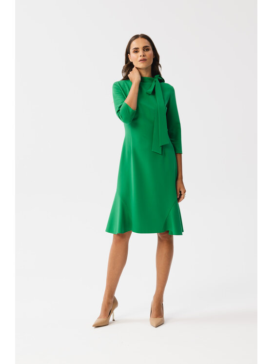 Stylove Stylove Sukienka koktajlowa S346 Zielony Modern Fit
