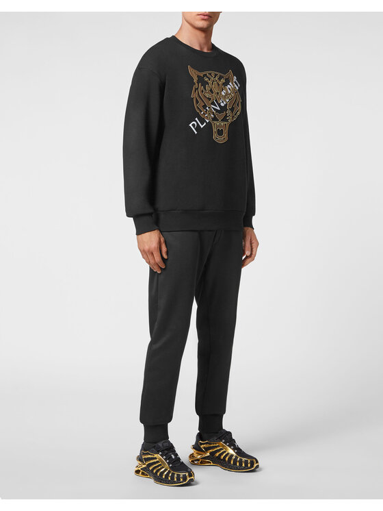 Plein Sport Plein Sport Longsleeve 1267 Czarny Regular Fit