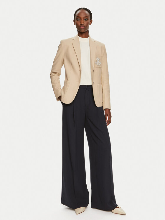 LAUREN RALPH LAUREN Lauren Ralph Lauren Szövet nadrág 200908891002 Sötétkék Wide Leg
