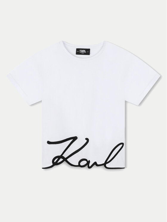 Dziewczęcy T-Shirt Karl Lagerfeld Kids, Rozmiar 5Y, Biały, Z30212 M