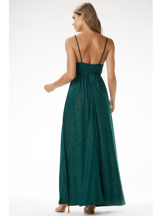 Awama Awama Sukienka wieczorowa A696 Zielony Basic Fit