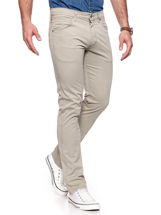 Wrangler Wrangler Spodnie materiałowe GREENSBORO Beżowy Straight Fit