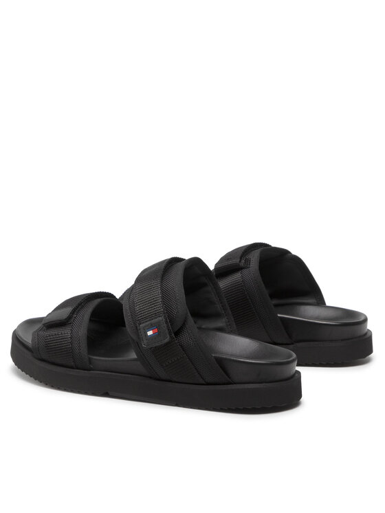 Tommy Hilfiger Tommy Hilfiger Šľapky Fashion Cleated Strappy Sandal FM0FM04118 Čierna
