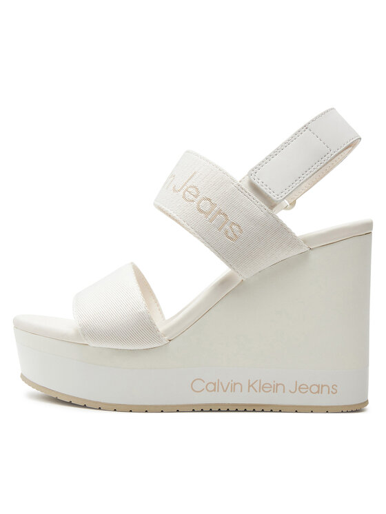 Calvin Klein Jeans Calvin Klein Jeans Σανδάλια Wedge Sandal Webbing In Mr YW0YW01360 Λευκό
