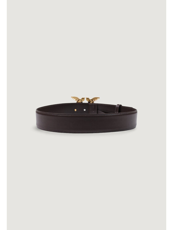 PINKO PINKO Cintura ALTA LOVE BIRDS IN PELLE Marrone