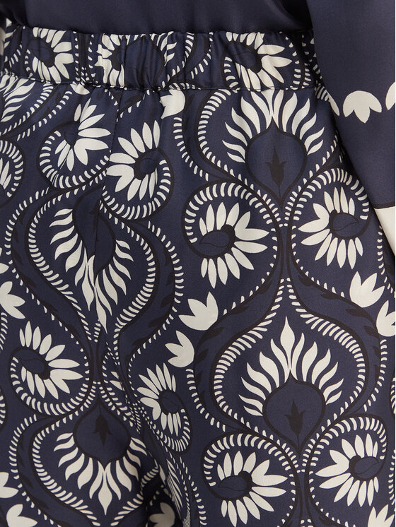 Weekend Max Mara Weekend Max Mara Medžiaginės kelnės Ottico 2615131011 Tamsiai mėlyna Wide Leg