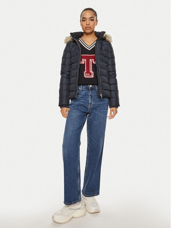 Tommy Jeans Tommy Jeans Pūkinė striukė Basic DW0DW18312 Tamsiai mėlyna Slim Fit