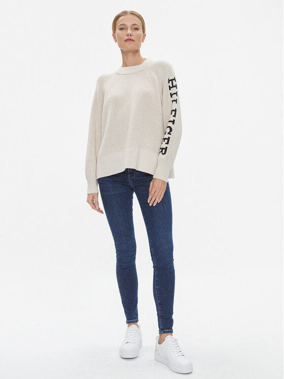 Tommy Hilfiger Tommy Hilfiger Pulover WW0WW39002 Bej Regular Fit