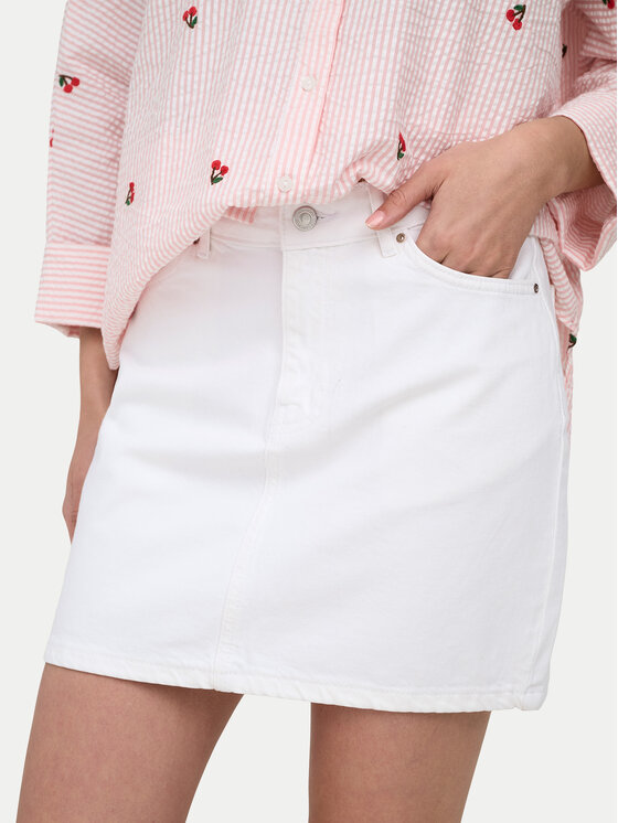 ONLY ONLY Fustă de blugi Stella 15339630 Alb Regular Fit