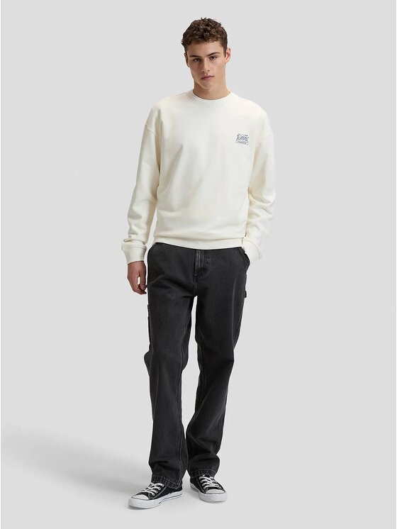 Lee Lee Bluza WORKWEAR ESS CREW Biały Relaxed Fit