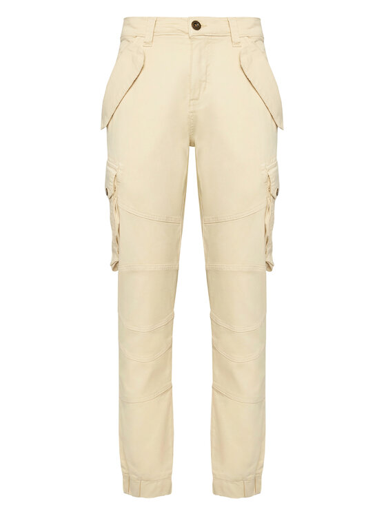 Alpha Industries Alpha Industries Hlače iz tkanine Combat 126215 Écru Slim Fit