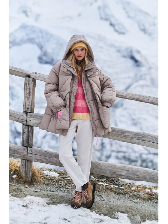 NAOKO NAOKO Kurtka zimowa Vanilla Sand Beżowy Oversize