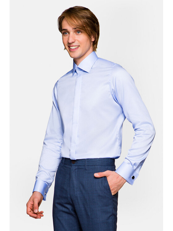 Lancerto Lancerto Koszula Carolina KO051121000180 Błękitny Slim Fit