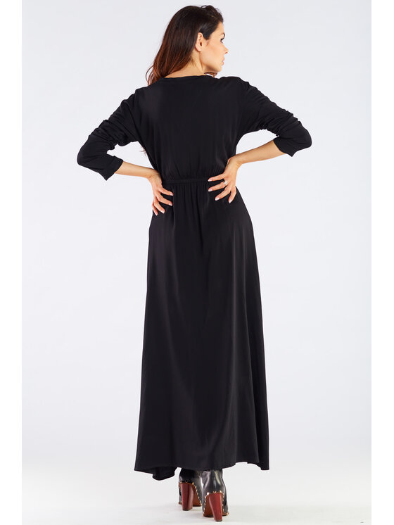 Awama Awama Letné šaty A454 Čierna Basic Fit