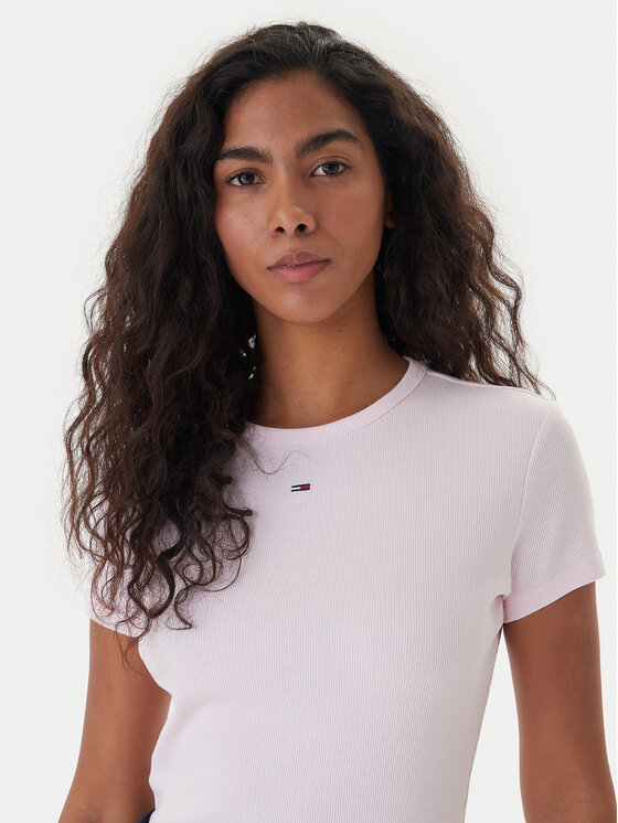 Tommy Jeans Tommy Jeans T-Shirt Essential DW0DW17383 Rosa Slim Fit