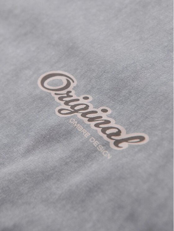 Ombre Ombre T-Shirt OM-TSWT-0201 Šedá Regular Fit
