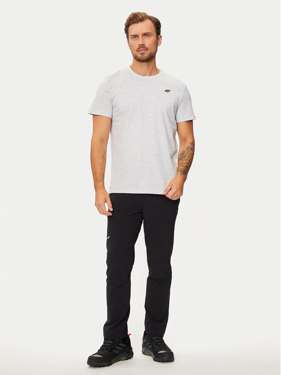 4F 4F T-Shirt 4FWMM00TTSHM1843 Szary Regular Fit