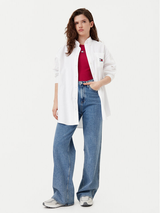 Tommy Jeans Tommy Jeans Košulja DW0DW20289 Bijela Oversize