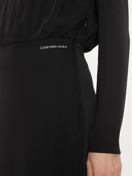 Calvin Klein Jeans Calvin Klein Jeans Koktélruha Open Back Dress J20J222534 Fekete Regular Fit