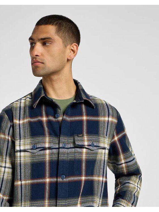 Lee Lee Koszula Flap Pocket Overshirt Niebieski Overshirt Fit