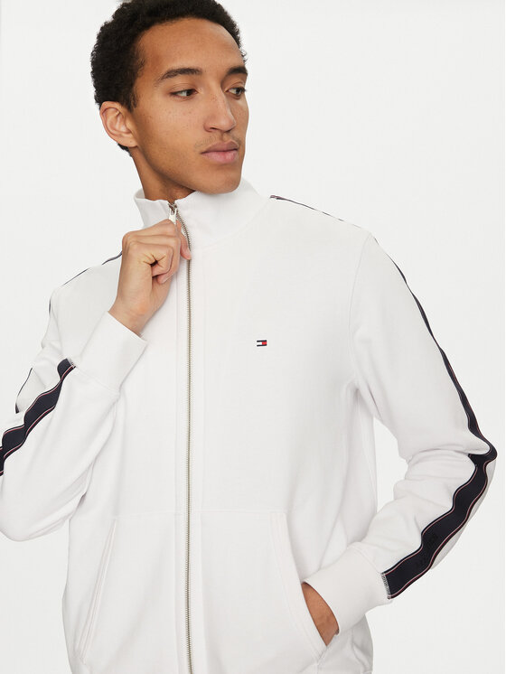Tommy Hilfiger Tommy Hilfiger Mikina Global Stripe MW0MW37468 Bílá Regular Fit