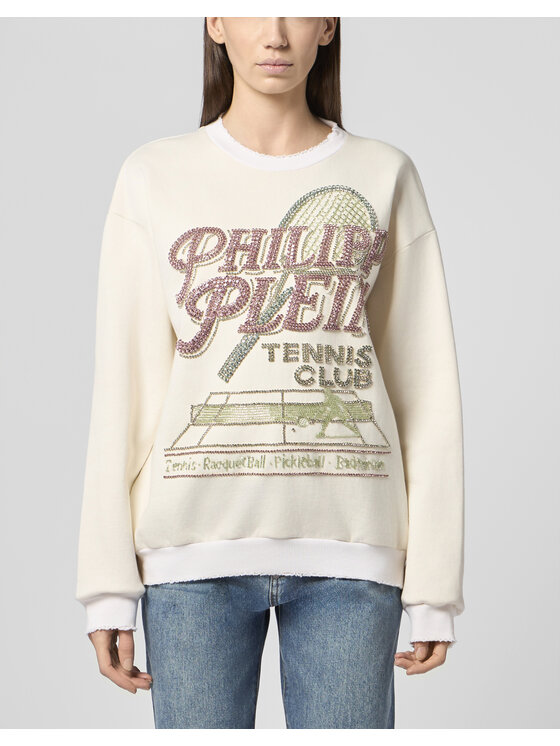 PHILIPP PLEIN PHILIPP PLEIN Bluza 30527 Biały Regular Fit