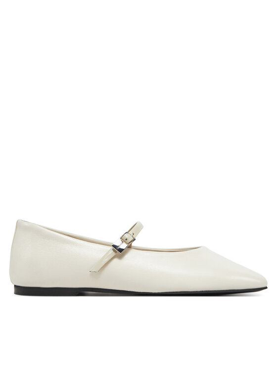 Calvin Klein Calvin Klein Balerinos Ballerina New Buckle - Lth HW0HW02483 Écru