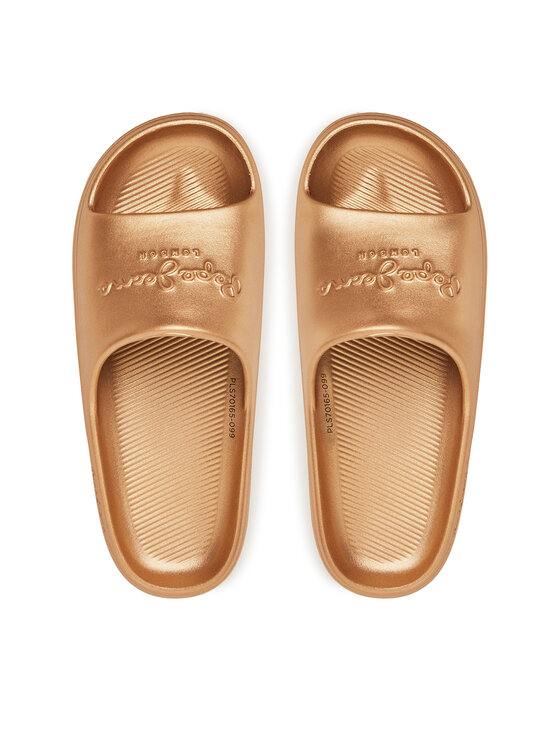 Pepe Jeans Pepe Jeans Klapki Beach Slidemet PLS70165 Złoty