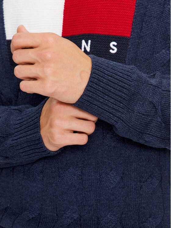 Tommy Jeans Tommy Jeans Sweter Flag DM0DM17762 Granatowy Relaxed Fit