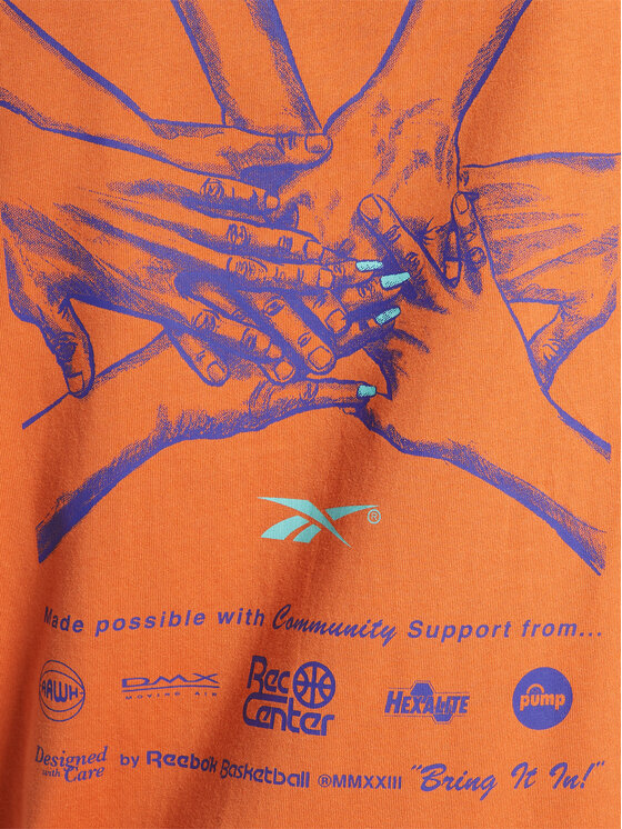 Reebok Reebok Majica Reebok Basketball All Are Welcome Here Hoop Together T-Shirt HN5800 Oranžna Relaxed Fit