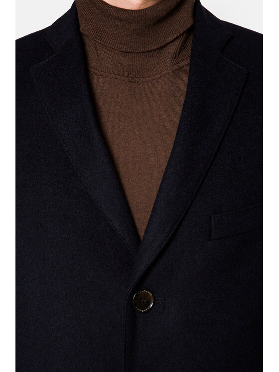 Lancerto Lancerto Płaszcz wełniany Silverdale Granatowy Regular Fit