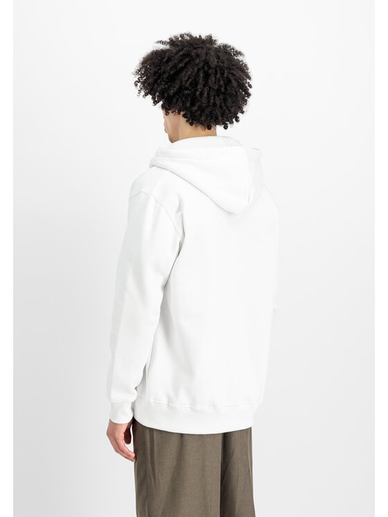 Alpha Industries Alpha Industries Mikina Basic Small Logo Zip Hoodie Biela Regular Fit